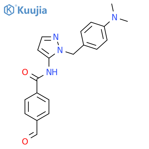 N-[2-[[4-(Dimethylamino)phenyl]methyl]pyrazol-3-yl]-4-formylbenzamide structure