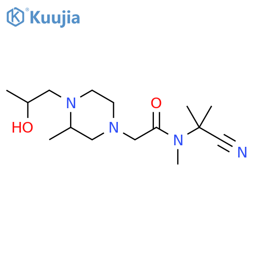 1-Piperazineacetamide, N-(1-cyano-1-methylethyl)-4-(2-hydroxypropyl)-N,3-dimethyl- structure