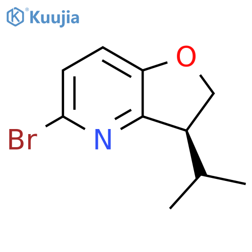 Furo[3,2-b]pyridine, 5-bromo-2,3-dihydro-3-(1-methylethyl)-, (S)- structure