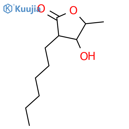 (3RS,4RS,4SR)-3-Hexyldihydro-4-hydroxy-5-methyl-2(3H)-furanone structure