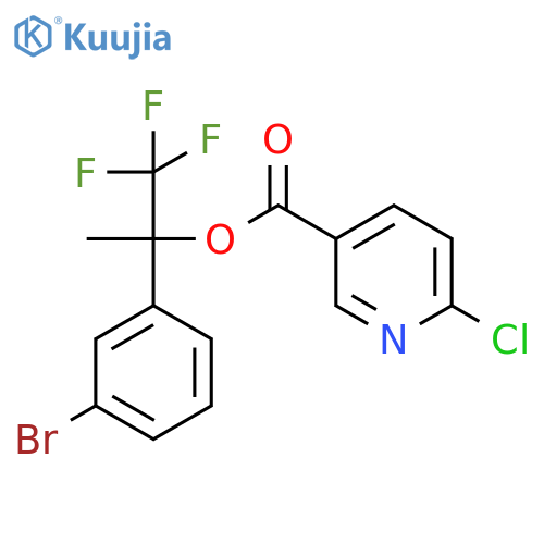 2-(3-Bromophenyl)-1,1,1-trifluoropropan-2-yl 6-chloropyridine-3-carboxylate structure
