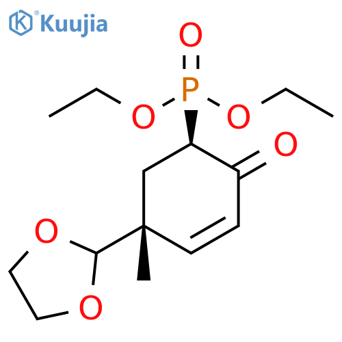 Phosphonic acid,[5-(1,3-dioxolan-2-yl)-5-methyl-2-oxo-3-cyclohexen-1-yl]-, diethyl ester,trans- structure