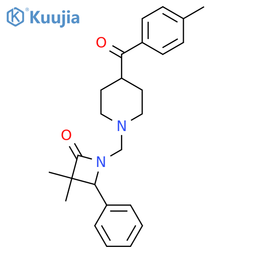 3,3-Dimethyl-1-{[4-(4-methylbenzoyl)piperidin-1-yl]methyl}-4-phenylazetidin-2-one structure