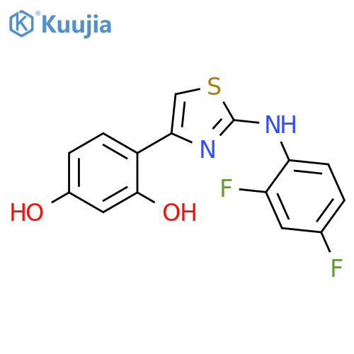 4-{2-(2,4-difluorophenyl)amino-1,3-thiazol-4-yl}benzene-1,3-diol structure