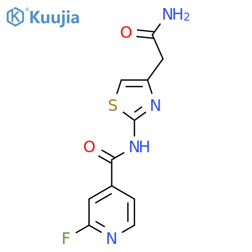 N-4-(carbamoylmethyl)-1,3-thiazol-2-yl-2-fluoropyridine-4-carboxamide structure