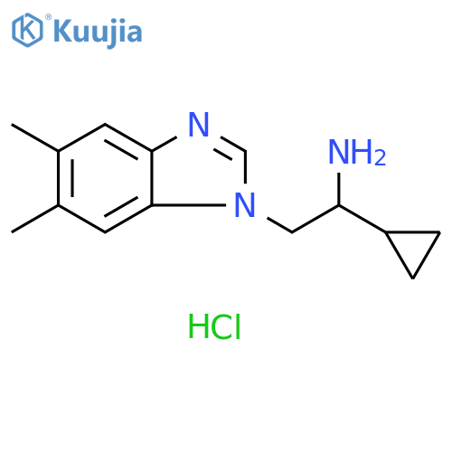1-cyclopropyl-2-(5,6-dimethyl-1H-1,3-benzodiazol-1-yl)ethan-1-amine dihydrochloride structure