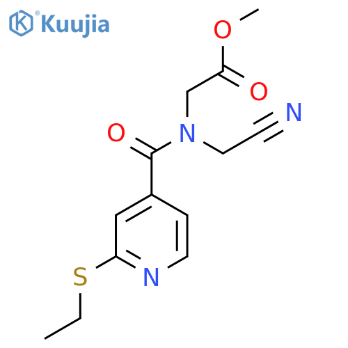 methyl 2-[N-(cyanomethyl)-1-[2-(ethylsulfanyl)pyridin-4-yl]formamido]acetate structure