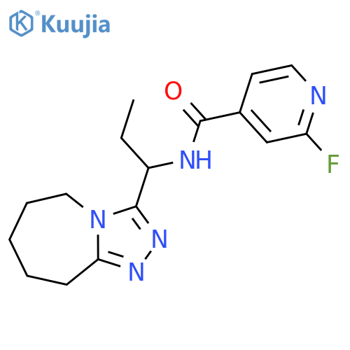 2-fluoro-N-(1-{5H,6H,7H,8H,9H-[1,2,4]triazolo[4,3-a]azepin-3-yl}propyl)pyridine-4-carboxamide structure