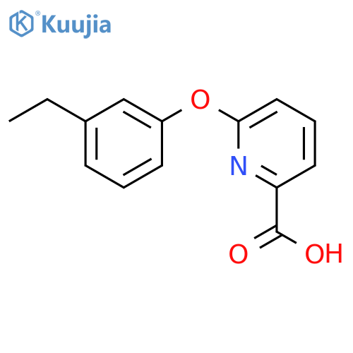 2-Pyridinecarboxylic acid, 6-(3-ethylphenoxy)- structure