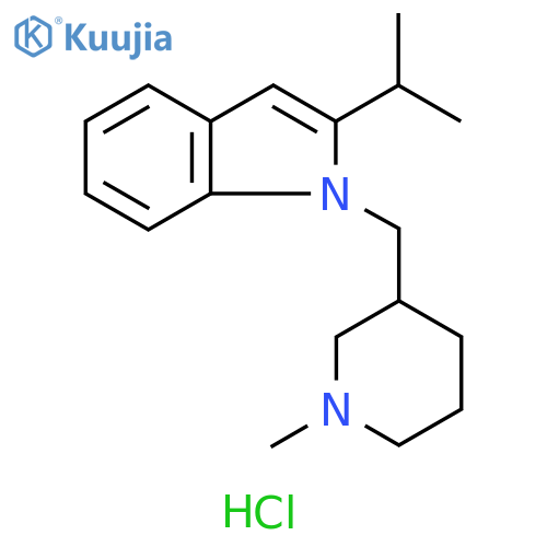 1H-Indole, 2-(1-methylethyl)-1-[(1-methyl-3-piperidinyl)methyl]-, hydrochloride (1:1) structure