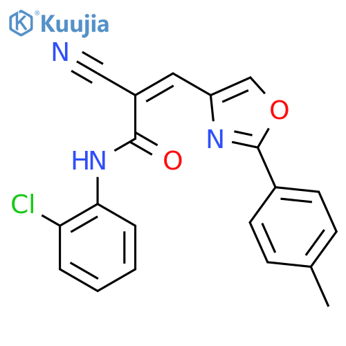 (Z)-N-(2-Chlorophenyl)-2-cyano-3-[2-(4-methylphenyl)-1,3-oxazol-4-yl]prop-2-enamide structure
