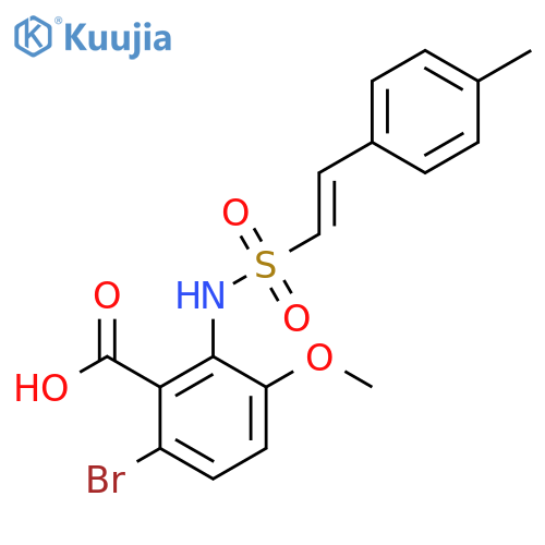 6-Bromo-3-methoxy-2-[2-(4-methylphenyl)ethenesulfonamido]benzoic acid structure