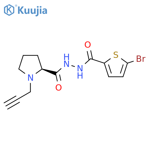 (2S)-N'-(5-bromothiophene-2-carbonyl)-1-(prop-2-yn-1-yl)pyrrolidine-2-carbohydrazide structure