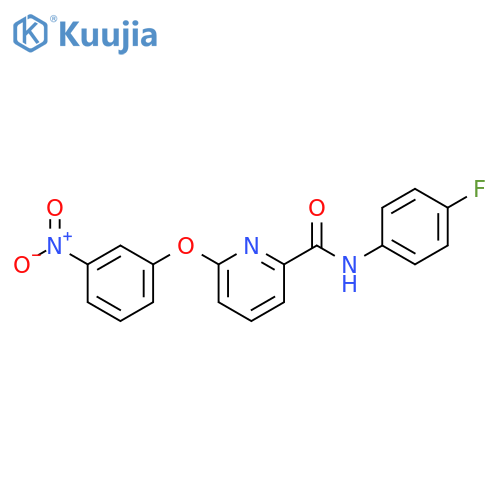 2-Pyridinecarboxamide, N-(4-fluorophenyl)-6-(3-nitrophenoxy)- structure