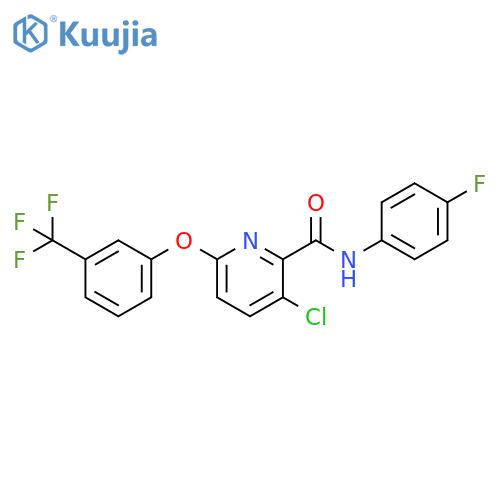 2-Pyridinecarboxamide,3-chloro-N-(4-fluorophenyl)-6-[3-(trifluoromethyl)phenoxy]- structure
