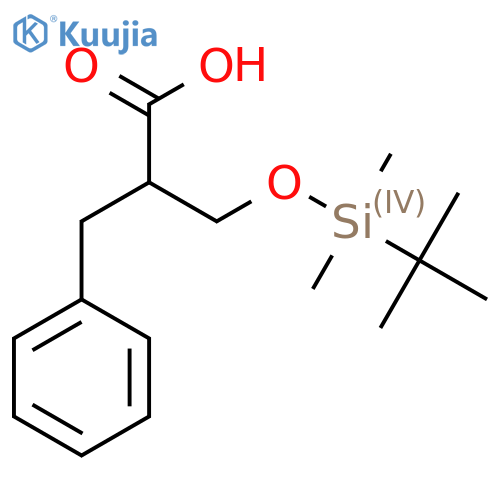 2-Benzyl-3-((tert-butyldimethylsilyl)oxy)propanoic acid structure