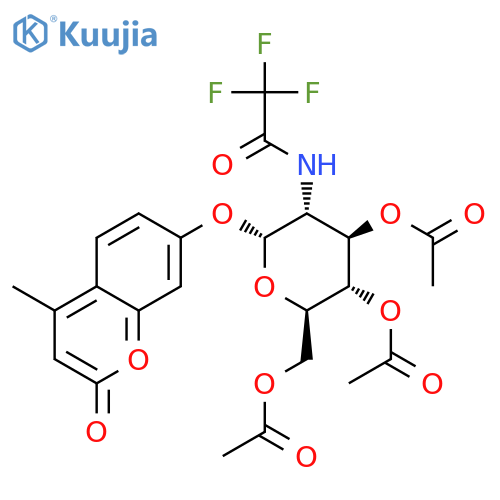 4-Methylumbelliferyl 2-Trifluoroacetyl-3,4,6-O-triacetyl-2-deoxy-a-D-glucopyranoside structure