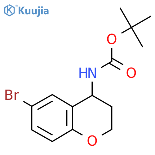 tert-butyl N-(6-bromo-3,4-dihydro-2H-1-benzopyran-4-yl)carbamate structure