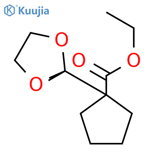 Cyclopentanecarboxylic acid, 1-(2-methyl-1,3-dioxolan-2-yl)-, ethyl ester structure