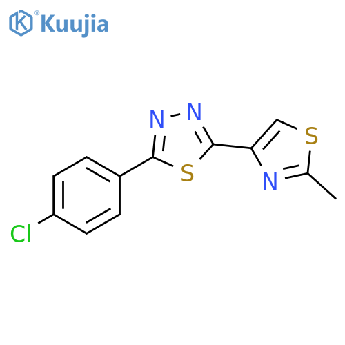 1,3,4-Thiadiazole, 2-(4-chlorophenyl)-5-(2-methyl-4-thiazolyl)- structure