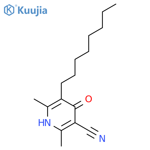 3-Pyridinecarbonitrile, 1,4-dihydro-2,6-dimethyl-5-octyl-4-oxo- structure