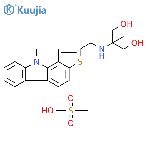 1,3-Propanediol, 2-methyl-2-[[(10-methyl-10H-thieno[3,2-a]carbazol-2-yl)methyl]amino]-, methanesulfonate (1:1) structure