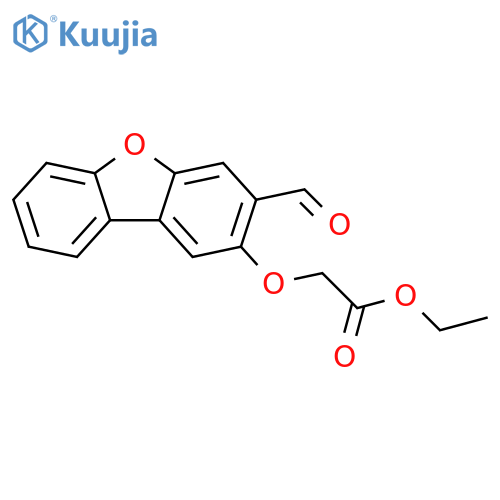 Acetic acid, [(3-formyl-2-dibenzofuranyl)oxy]-, ethyl ester structure
