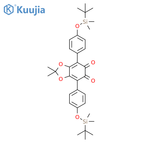 1,3-Benzodioxole-5,6-dione, 4,7-bis[4-[[(1,1-dimethylethyl)dimethylsilyl]oxy]phenyl]-2,2-dimethyl- structure