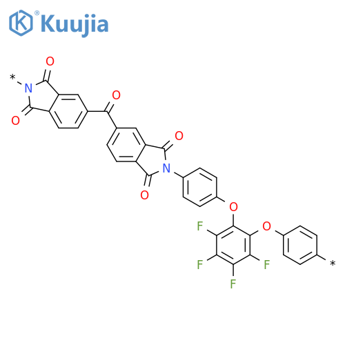 Poly[(1,3-dihydro-1,3-dioxo-2H-isoindole-2,5-diyl)carbonyl(1,3-dihydro-1,3-dioxo-2H-isoindole-5,2-diyl)-1,4-phenyleneoxy(tetrafluorophenylene)oxy-1,4-phenylene] structure