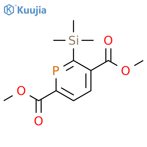 2,5-Phosphorindicarboxylic acid, 6-(trimethylsilyl)-, dimethyl ester structure