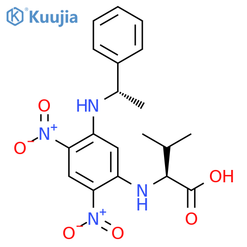 L-Valine, N-[2,4-dinitro-5-[(1-phenylethyl)amino]phenyl]-, (S)- structure