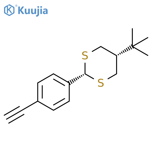 1,3-Dithiane, 5-(1,1-dimethylethyl)-2-(4-ethynylphenyl)-, cis- structure