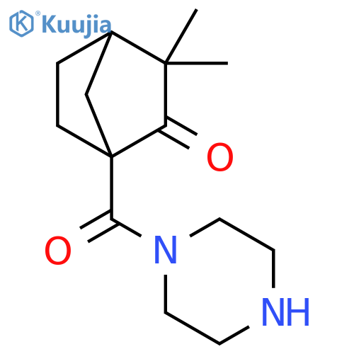3,3-Dimethyl-1-(piperazine-1-carbonyl)-bicyclo[2.2.1]heptan-2-one structure