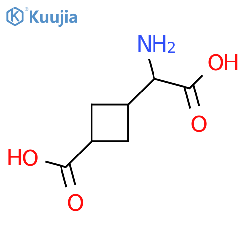 3-[Amino(carboxy)methyl]cyclobutane-1-carboxylic acid structure