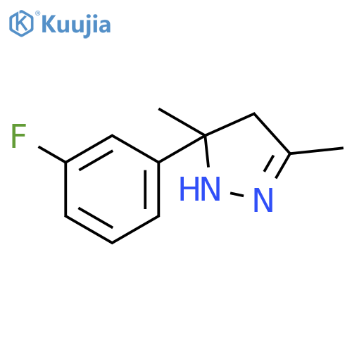 1H-Pyrazole, 5-(3-fluorophenyl)-4,5-dihydro-3,5-dimethyl- structure