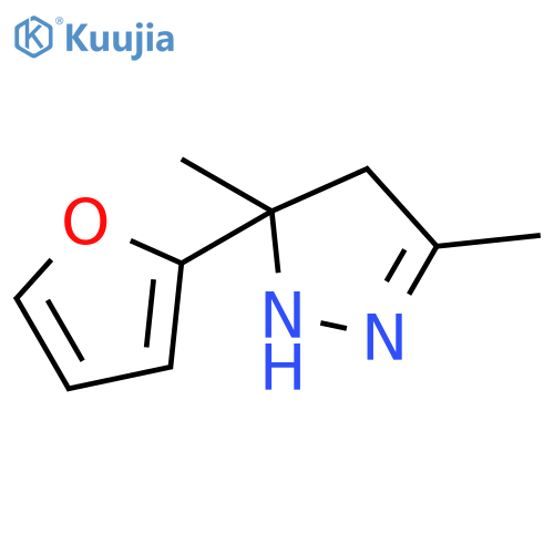 1H-Pyrazole, 5-(2-furanyl)-4,5-dihydro-3,5-dimethyl- structure