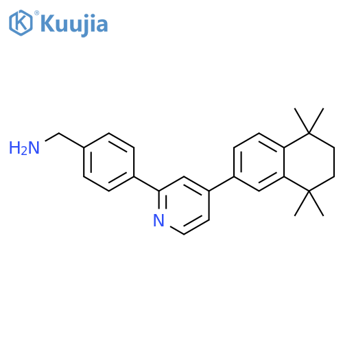 (4-(4-(5,5,8,8-tetramethyl-5,6,7,8-tetrahydronaphthalen-2-yl)pyridin-2-yl)phenyl)methanamine structure