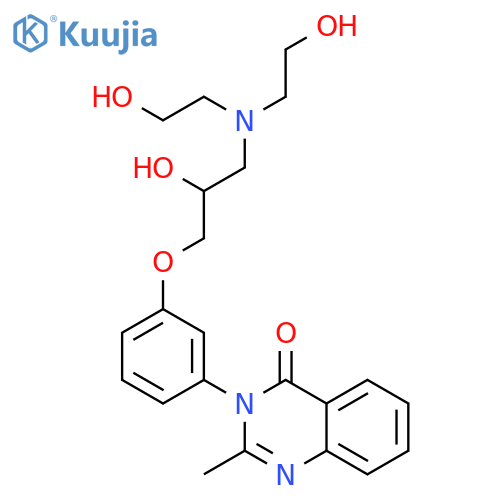 3-(3-{3-[bis(2-hydroxyethyl)amino]-2-hydroxypropoxy}phenyl)-2-methylquinazolin-4(3H)-one structure
