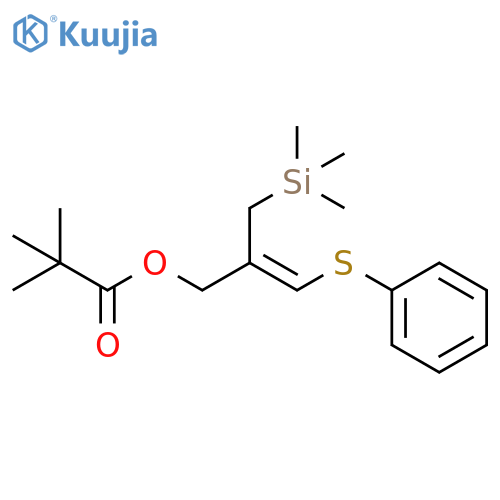 Propanoic acid, 2,2-dimethyl-, 3-(phenylthio)-2-[(trimethylsilyl)methyl]-2-propenyl ester, (Z)- (9CI) structure