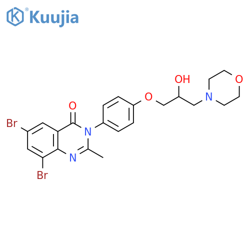 4(3H)-Quinazolinone,6,8-dibromo-3-[4-[2-hydroxy-3-(4-morpholinyl)propoxy]phenyl]-2-methyl- structure