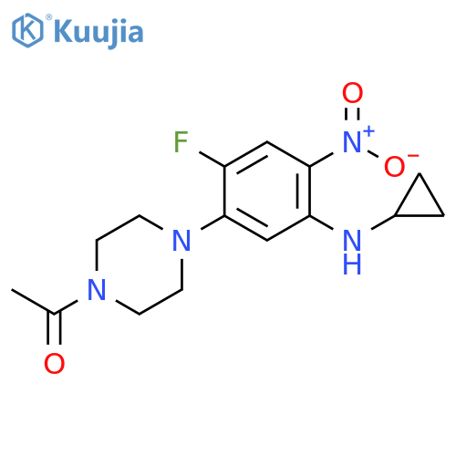 Piperazine, 1-acetyl-4-[5-(cyclopropylamino)-2-fluoro-4-nitrophenyl]- structure