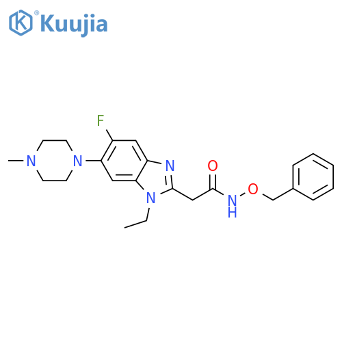 1H-Benzimidazole-2-acetamide,1-ethyl-5-fluoro-6-(4-methyl-1-piperazinyl)-N-(phenylmethoxy)- structure