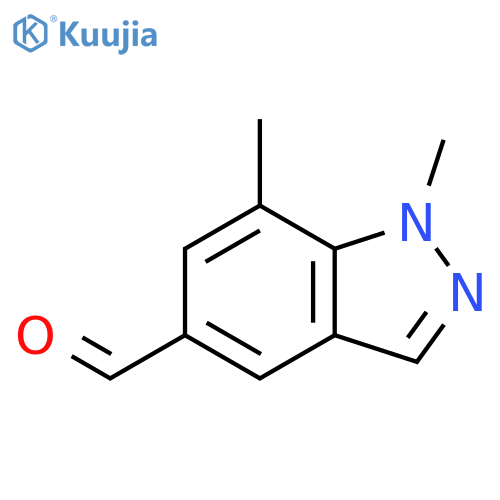 1,7-dimethyl-1H-indazole-5-carbaldehyde structure