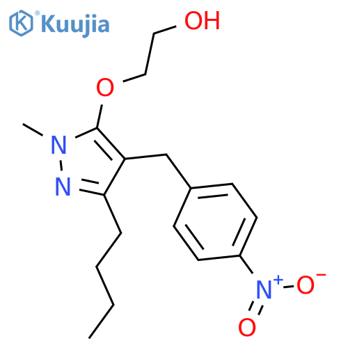 Ethanol,2-[[3-butyl-1-methyl-4-[(4-nitrophenyl)methyl]-1H-pyrazol-5-yl]oxy]- structure