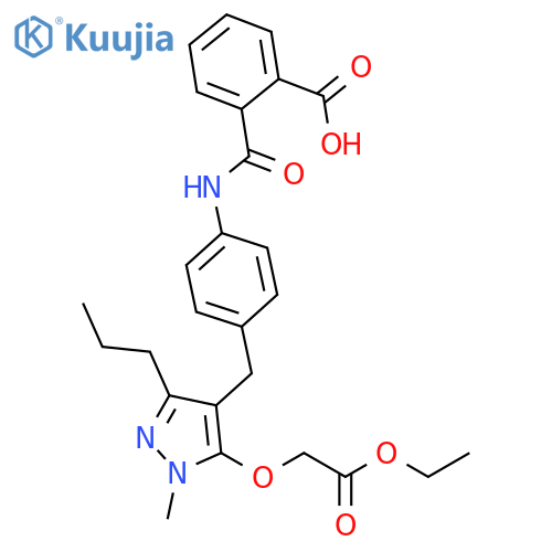 Benzoic acid,2-[[[4-[[5-(2-ethoxy-2-oxoethoxy)-1-methyl-3-propyl-1H-pyrazol-4-yl]methyl]phenyl]amino]carbonyl]- structure