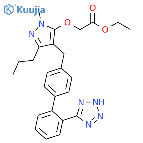 Acetic acid, 2-[[1-methyl-3-propyl-4-[[2'-(2H-tetrazol-5-yl)[1,1'-biphenyl]-4-yl]methyl]-1H-pyrazol-5-yl]oxy]-, ethyl ester structure