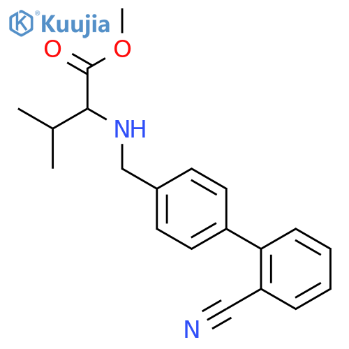 (S)-Methyl 2-(((2'-cyano-[1,1'-biphenyl]-4-yl)methyl)amino)-3-methylbutanoate structure