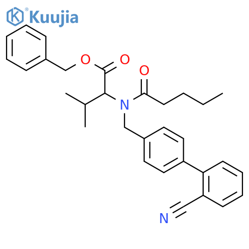 (S)-Benzyl 2-(N-((2'-cyano-[1,1'-biphenyl]-4-yl)methyl)pentanamido)-3-methylbutanoate structure