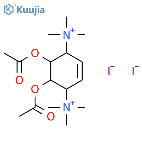 (1R,6S)-5,6-bis(acetyloxy)-N,N,N,N',N',N'-hexamethylcyclohex-2-ene-1,4-diaminium diiodide structure