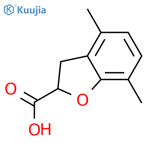 4,7-dimethyl-2,3-dihydro-1-benzofuran-2-carboxylic acid structure